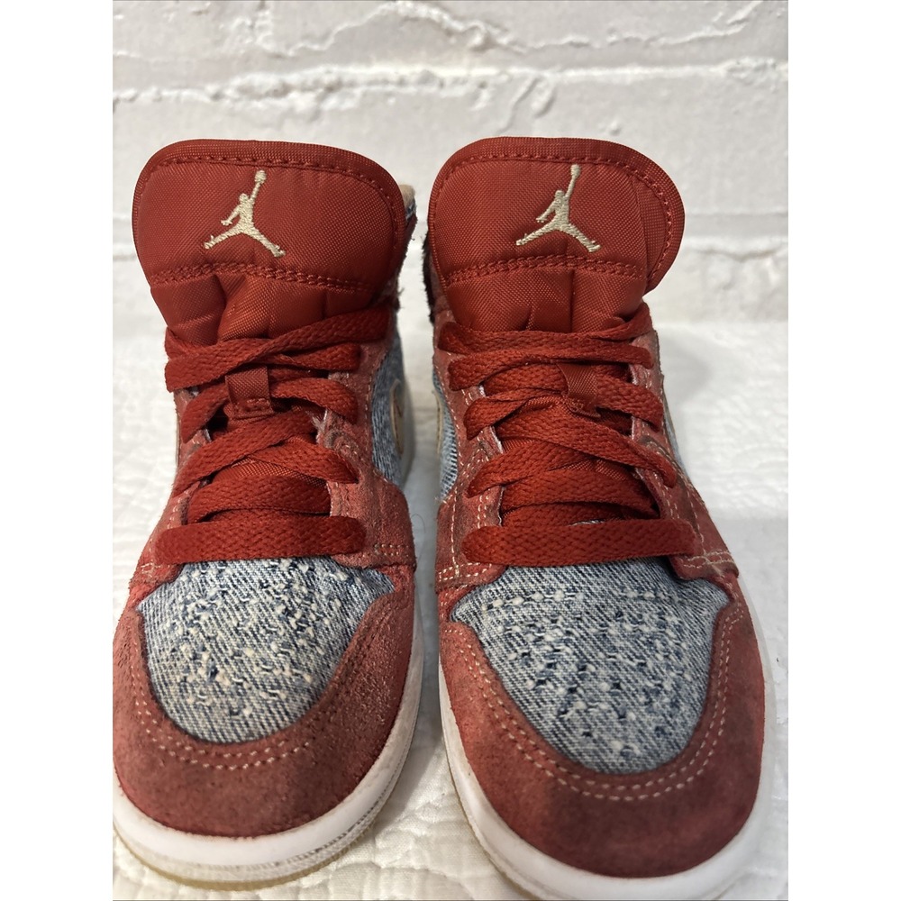 Nike Air‎ Jordan One Mid SE Denim Red . Boys Size 11 C.